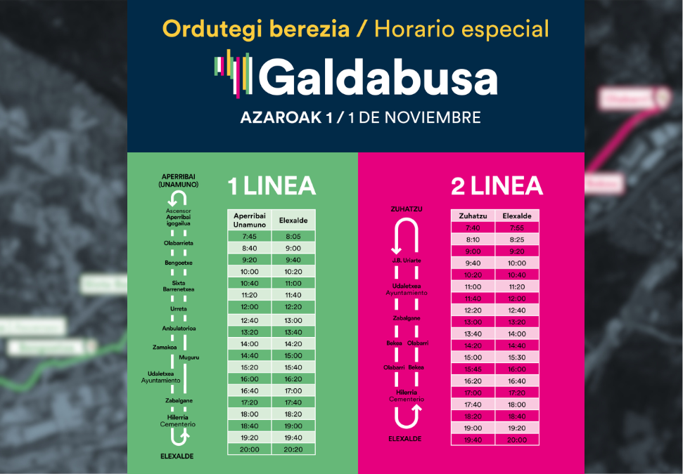 El 1 de noviembre habrá Galdabusa al cementerio disponible durante toda la jornada